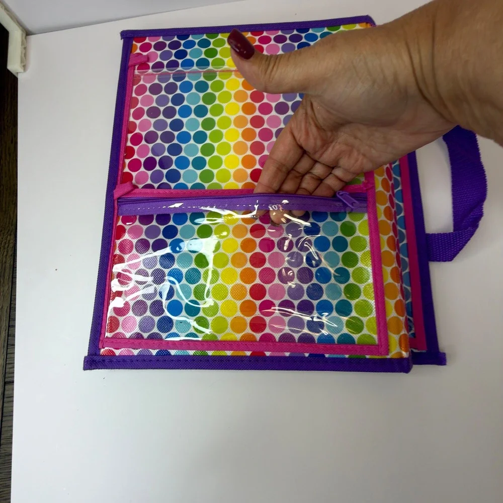 Lisa Frank Trifold Portfolio Organizer SK045 Rainbow Pegasus Leopard 2016